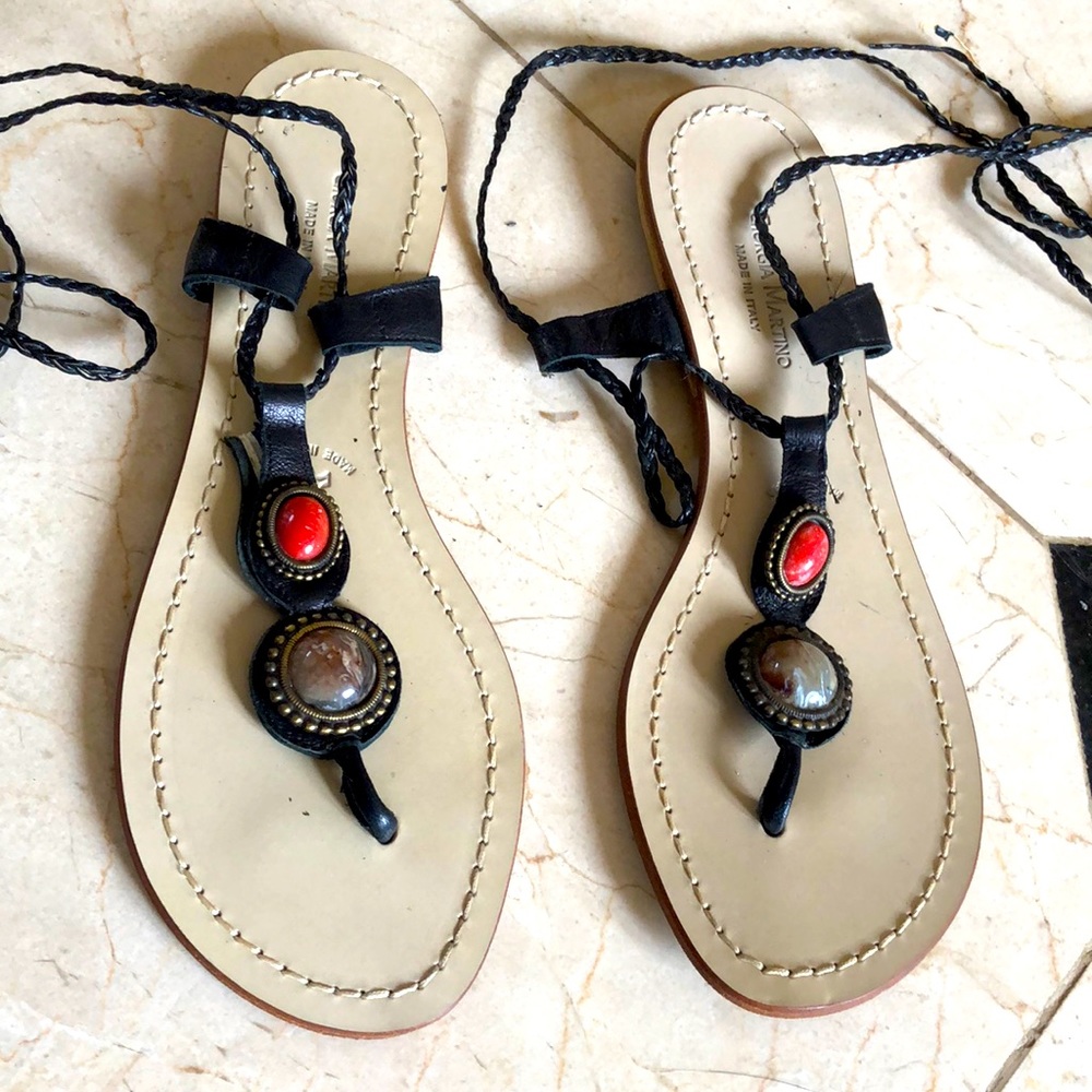 Italian gladiator wrap around sandals